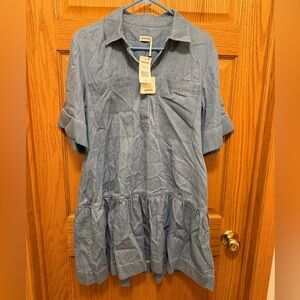 NEW SIMKHAI cris shirt dress in stratus size L